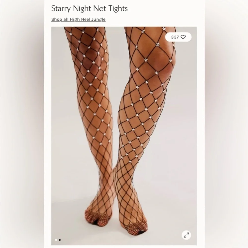 Free people Starry Night Net Tights black silver in package